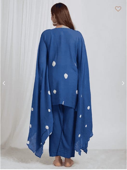 Tie & Dye Crush Cotton Co - Ord Set - Blue - Charkha TalesTie & Dye Crush Cotton Co - Ord Set - Blue