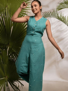 Tie & Dye Jumpsuit - Turquoise