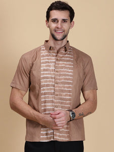 Tie & Dye Men Shirt - Brown