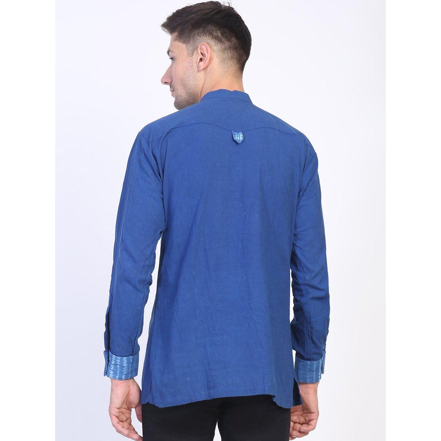 Tie & Dye Men Short Kurta - Royal Blue - Charkha TalesTie & Dye Men Short Kurta - Royal Blue