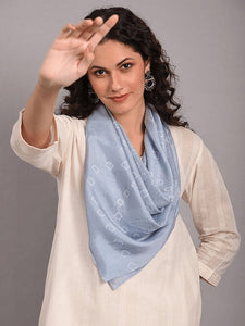 Tie Dye Silk Scarf - Grey