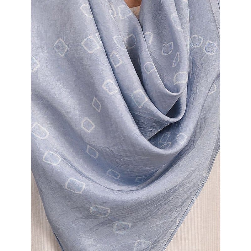 Tie Dye Silk Scarf - Grey - Charkha TalesTie Dye Silk Scarf - Grey
