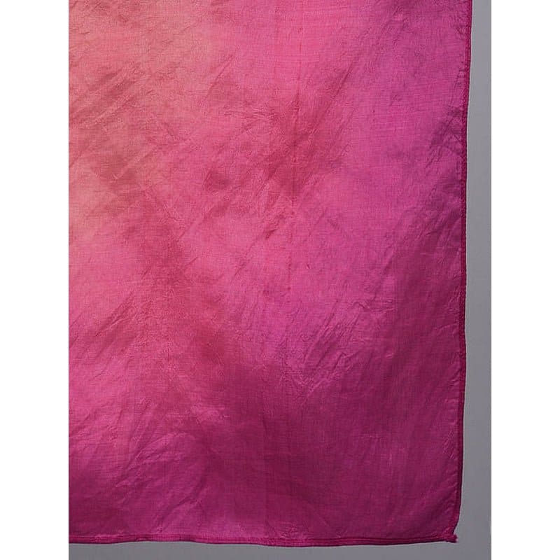 Tie & Dye Silk Scarf - Peach - Charkha TalesTie & Dye Silk Scarf - Peach