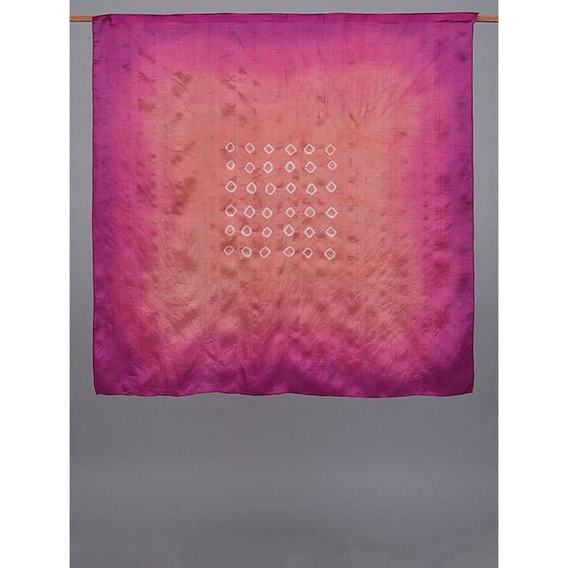 Tie & Dye Silk Scarf - Peach - Charkha TalesTie & Dye Silk Scarf - Peach