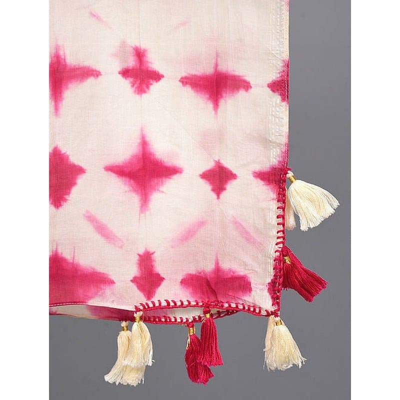 Tie Dye Silk Scarf - Pink - Charkha TalesTie Dye Silk Scarf - Pink