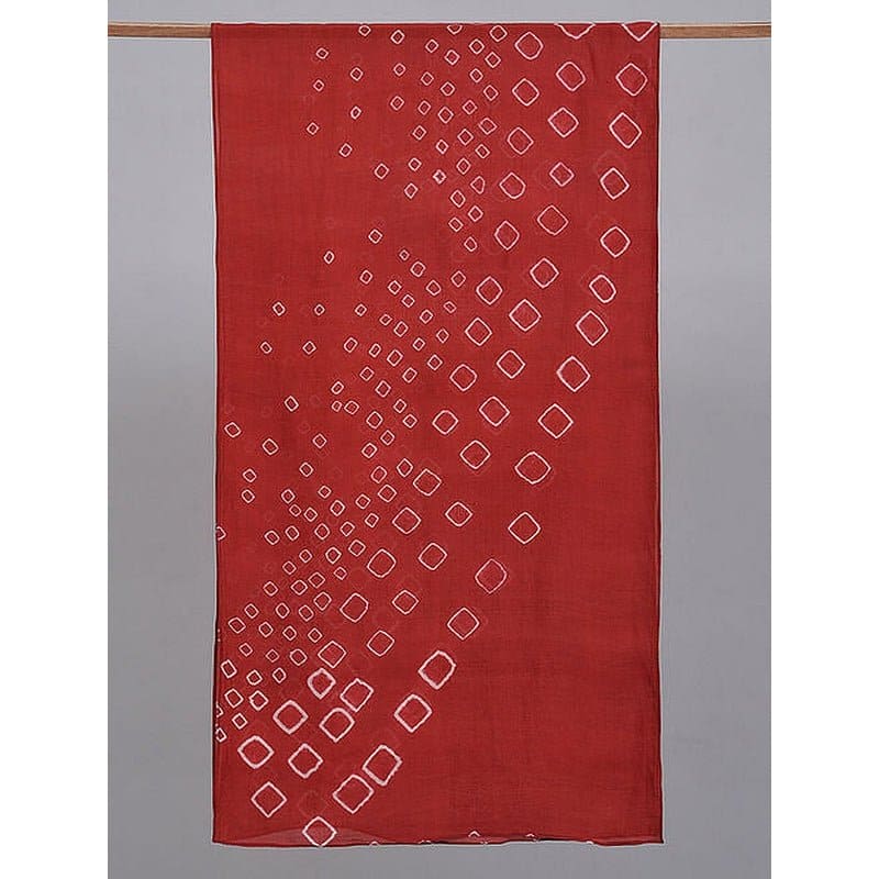 Tie & Dye Silk Stole - Maroon - Charkha TalesTie & Dye Silk Stole - Maroon