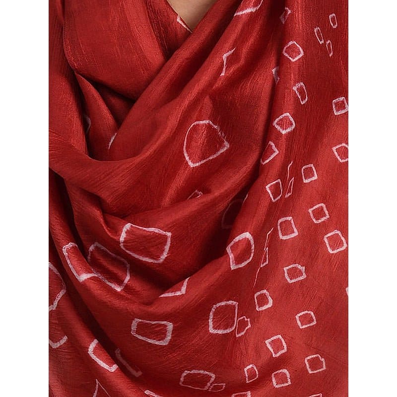 Tie & Dye Silk Stole - Maroon - Charkha TalesTie & Dye Silk Stole - Maroon