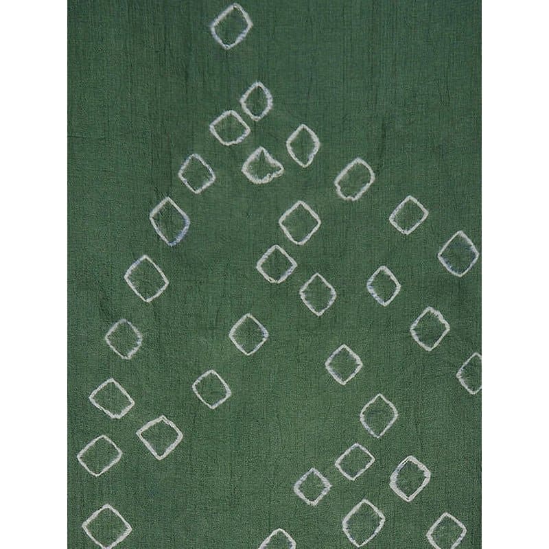 Tie Dye Silk Stole - Olive Green - Charkha TalesTie Dye Silk Stole - Olive Green