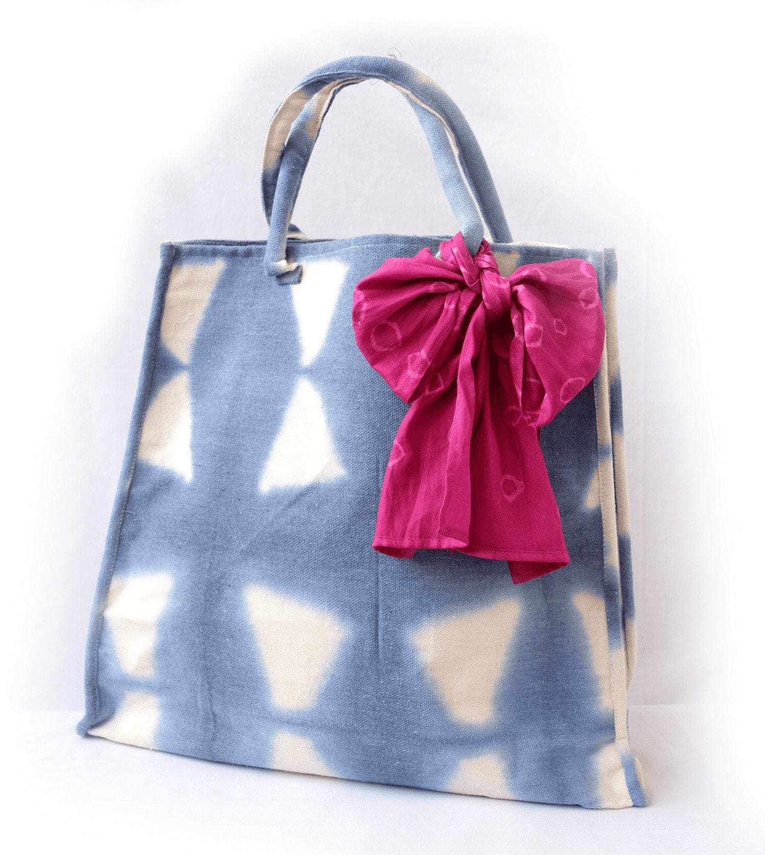 Tie & Dye Tote Bag - Blue - Charkha TalesTie & Dye Tote Bag - Blue