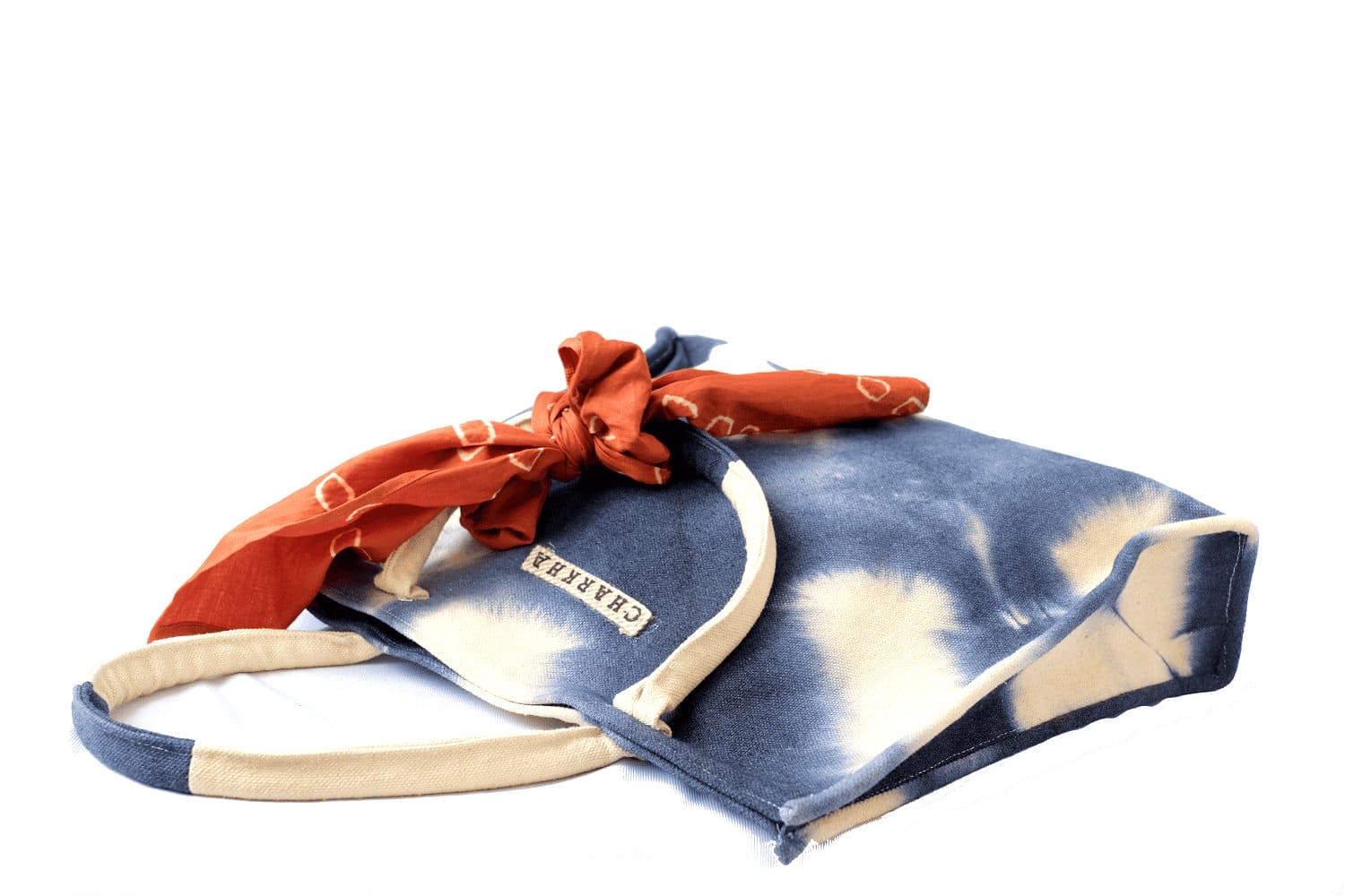 Tie & Dye Tote Bag - Blue - Charkha TalesTie & Dye Tote Bag - Blue