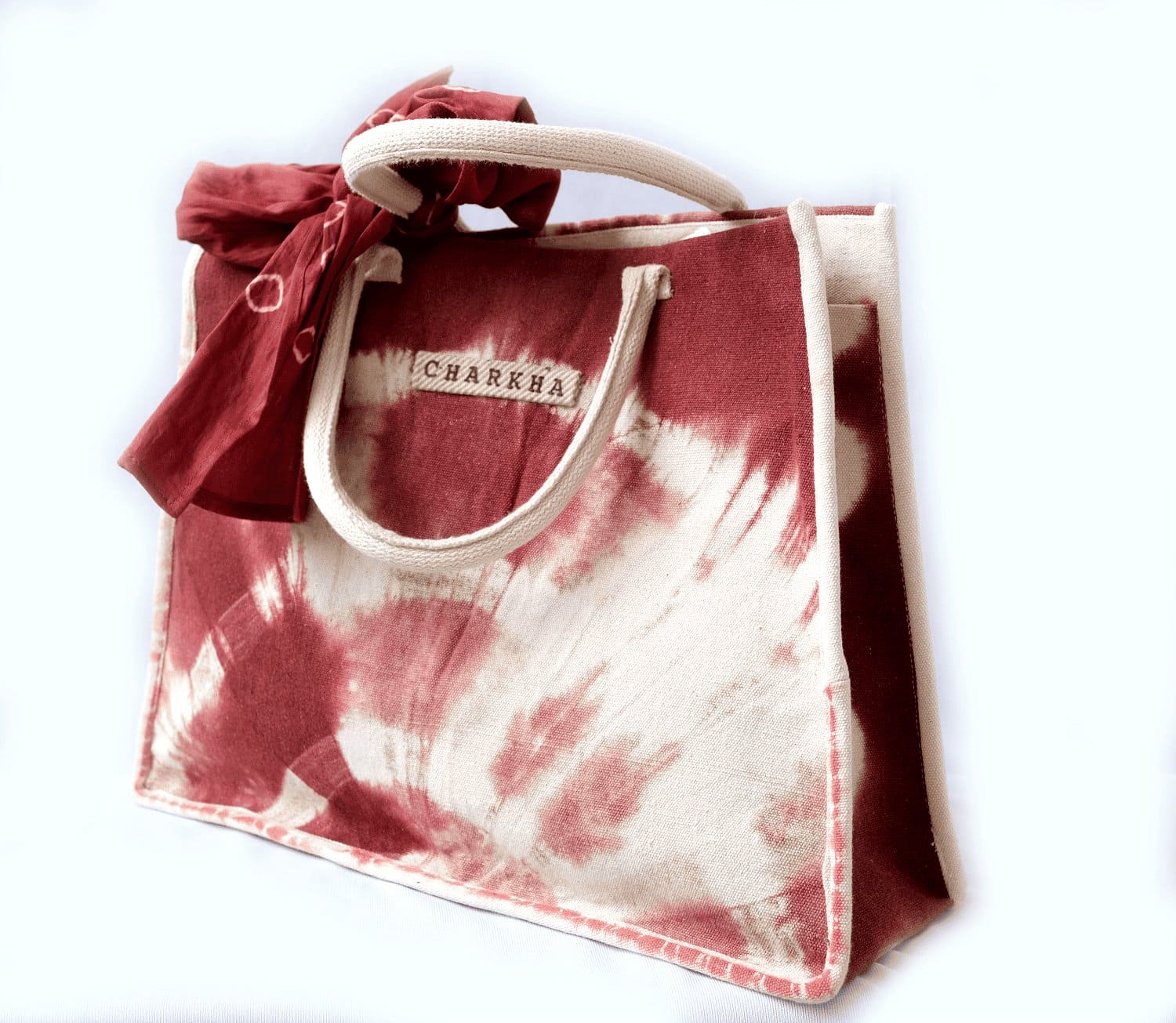 Tie Dye Tote Bag - Brown - Charkha TalesTie Dye Tote Bag - Brown