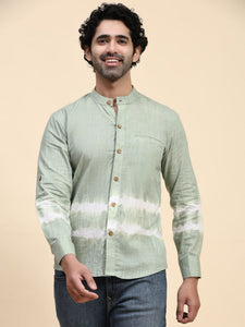 Hand Dyed Cotton Shirt - Turquoise