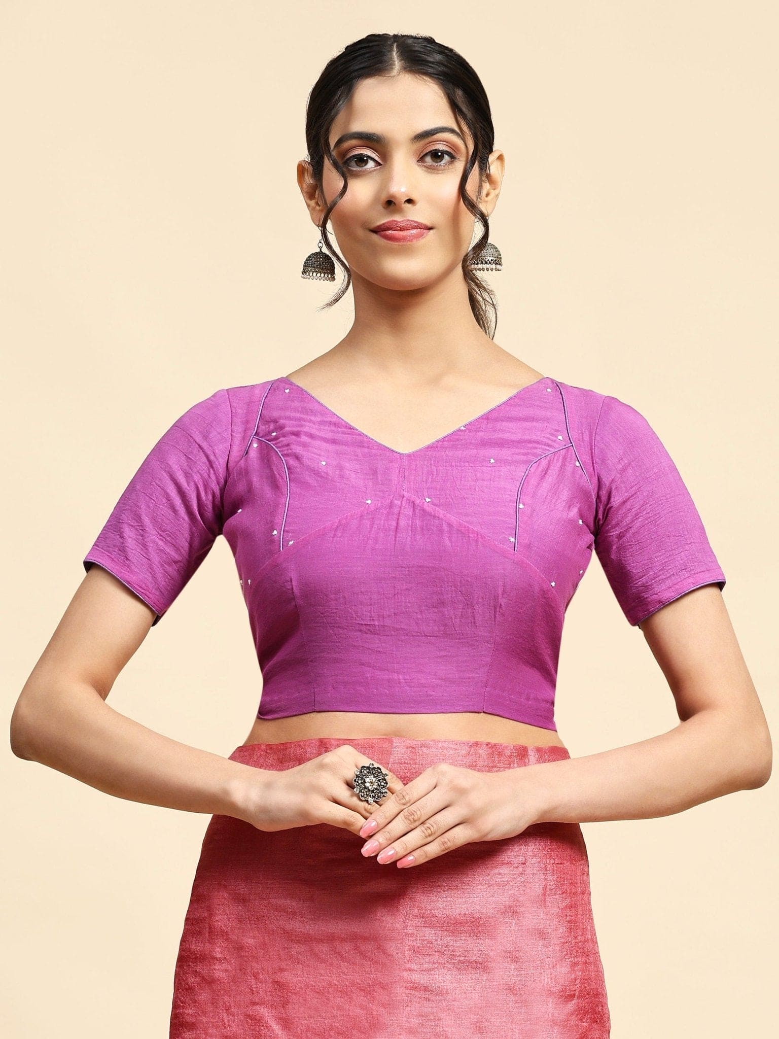 Tussar Silk Saree - Pink & Magenta - Charkha TalesTussar Silk Saree - Pink & Magenta