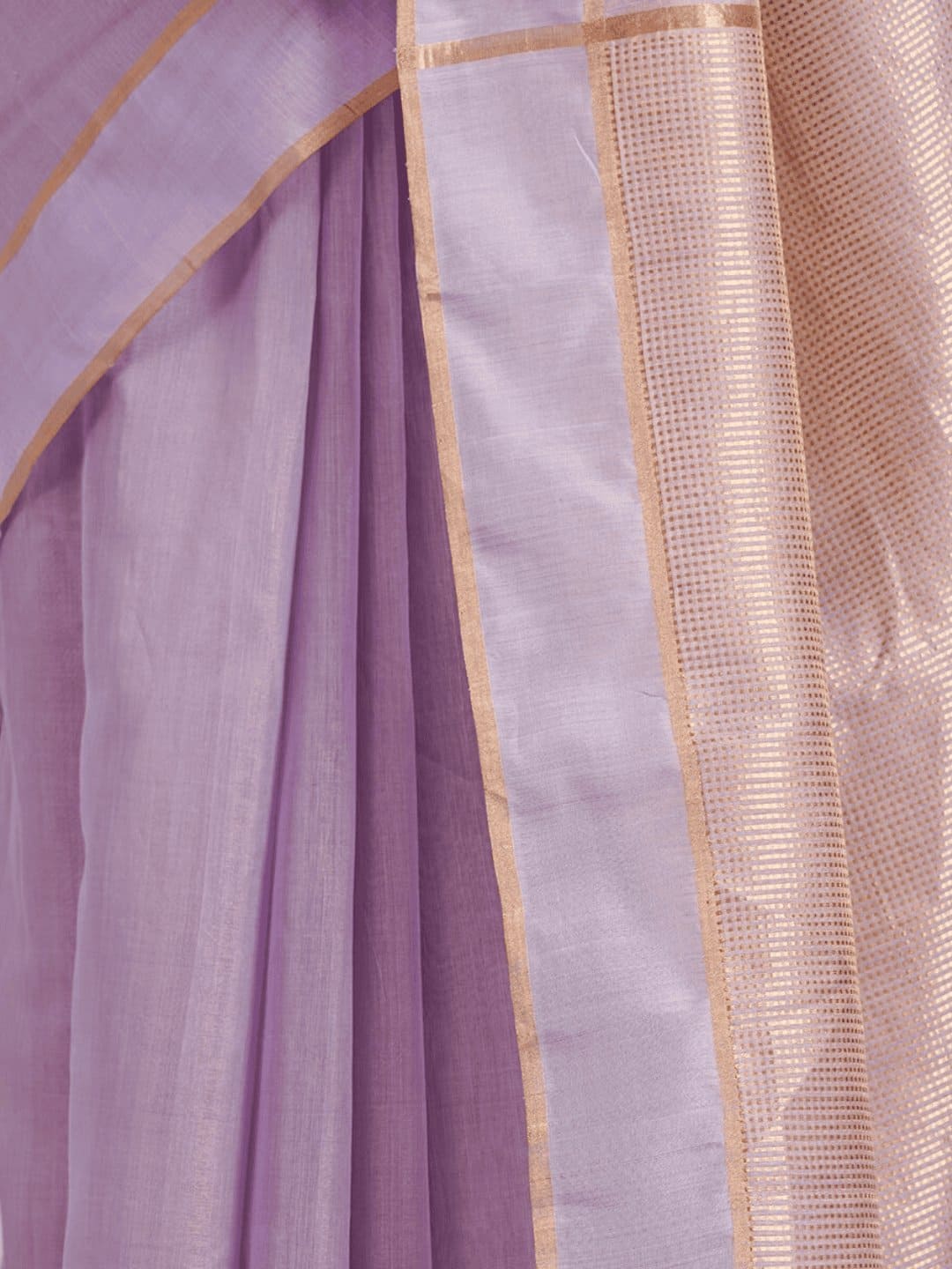 Tusse Chanderi Saree - Purple - Charkha TalesTusse Chanderi Saree - Purple
