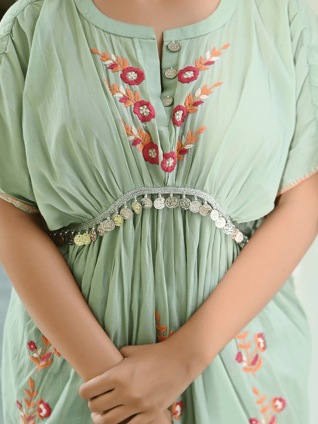 Utsav Chikankari Dress - Mint Green - Charkha TalesUtsav Chikankari Dress - Mint Green