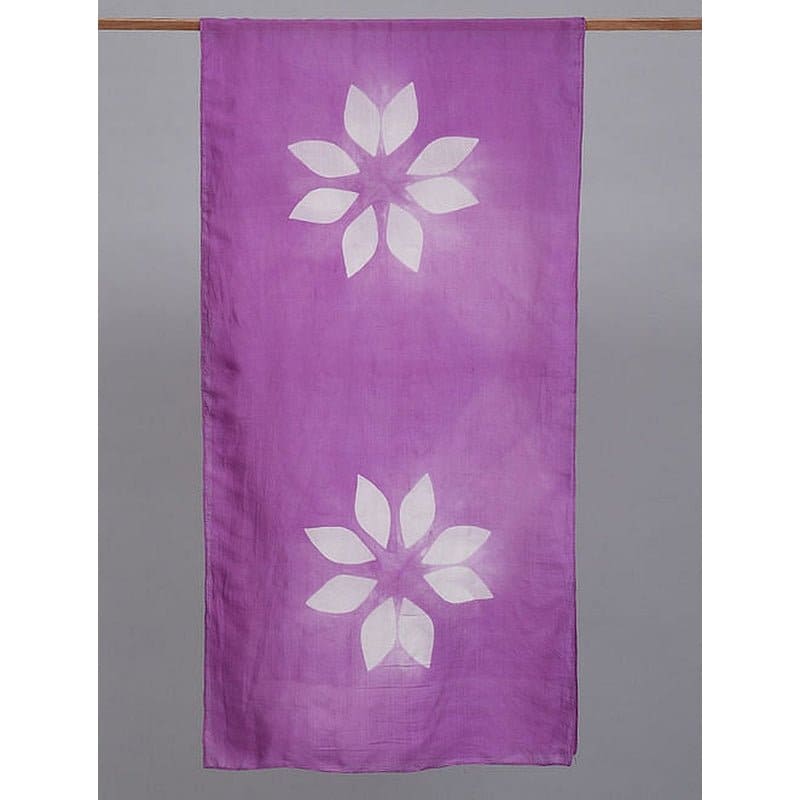 Women Clamp Dyed Silk Stole - Lavender - Charkha TalesWomen Clamp Dyed Silk Stole - Lavender