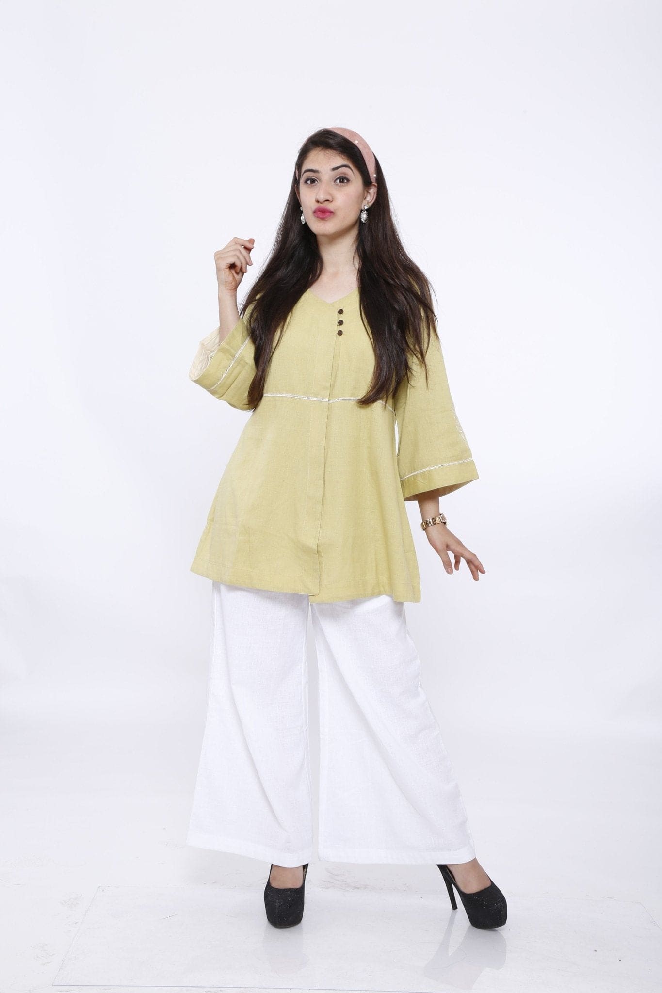 Women Cotton Co - Ord Set - Sea Green - Charkha TalesWomen Cotton Co - Ord Set - Sea Green