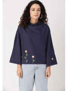 Women Crochet Top - Blue