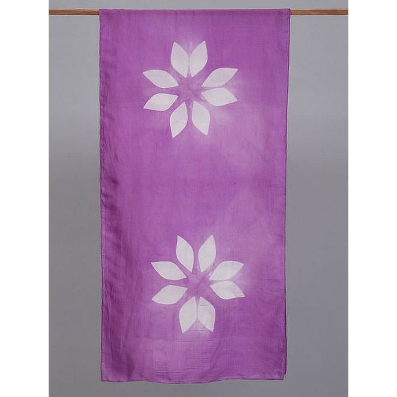 Women Lavender Clamp Dyed Silk Stole - Charkha TalesWomen Lavender Clamp Dyed Silk Stole