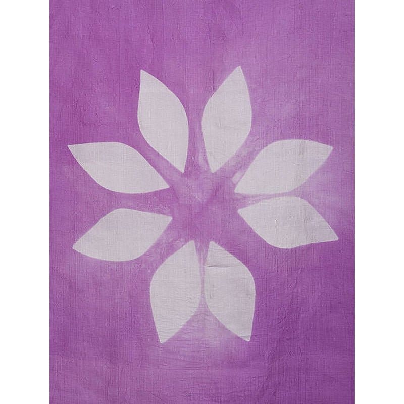 Women Lavender Clamp Dyed Silk Stole - Charkha TalesWomen Lavender Clamp Dyed Silk Stole
