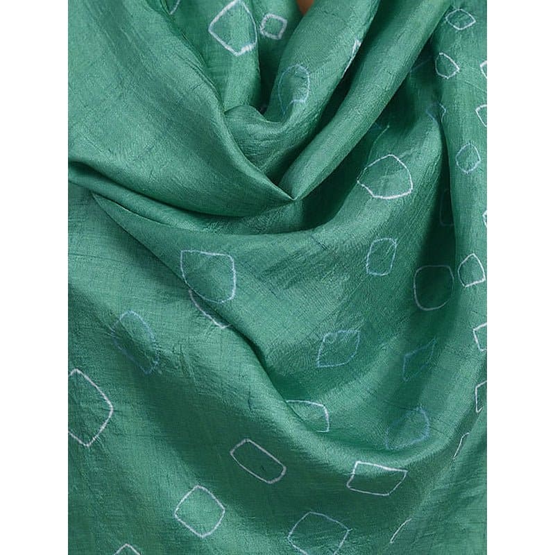 Women Tie dye Scarf - Green - Charkha TalesWomen Tie dye Scarf - Green