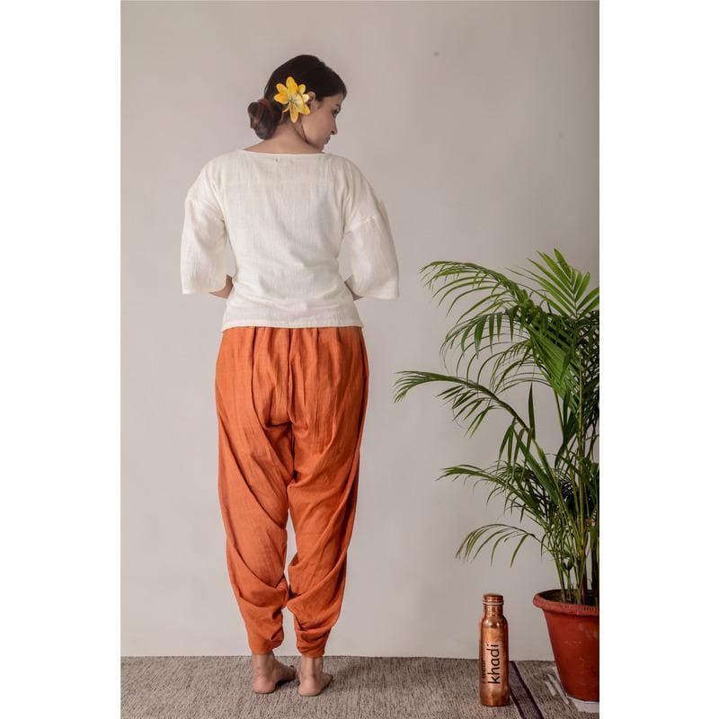 Women Tie - Up Yoga Top Set - White - Charkha TalesWomen Tie - Up Yoga Top Set - White