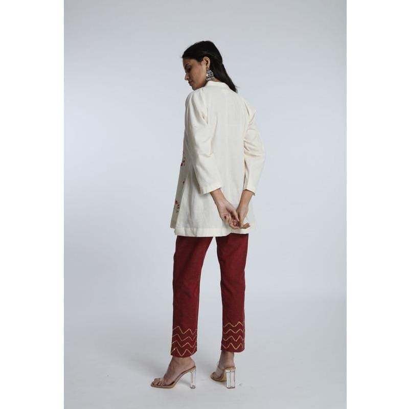 Women Victorian Floral Top Set - White - Charkha TalesWomen Victorian Floral Top Set - White