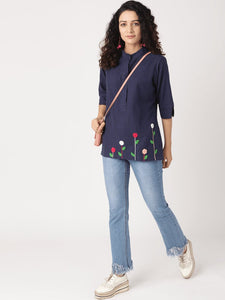 Women Vigor Crochet Top - Blue