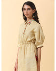 Yellow Floral Colourful Dress - Charkha TalesYellow Floral Colourful Dress