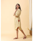 Yellow Floral Colourful Dress - Charkha TalesYellow Floral Colourful Dress