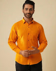 Yellow Khadi Cotton Shirt - Charkha TalesYellow Khadi Cotton Shirt
