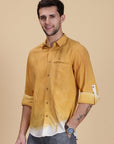 Yellow Ombre Dyed Casual Shirt - Charkha TalesYellow Ombre Dyed Casual Shirt