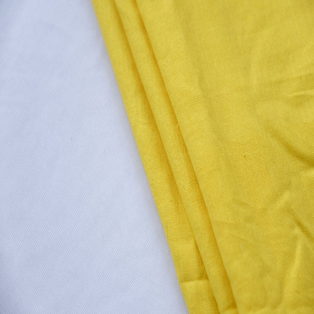 Yellow Pure Cotton Fabric - Charkha TalesYellow Pure Cotton Fabric