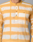Yellow Tie Dye Men Long Kurta Set - Charkha TalesYellow Tie Dye Men Long Kurta Set